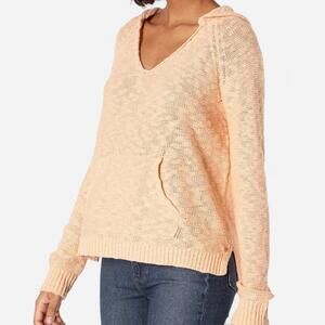 Roxy Airport Vibes Hooded Sweater Womens Medium Pink Cotton